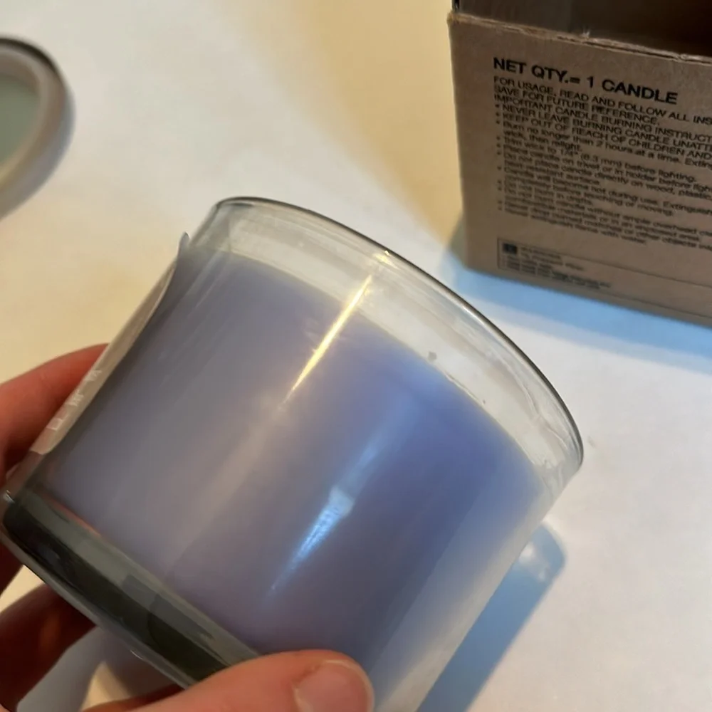 New Avalon Blue lavender Bouquet Candle 3 wick